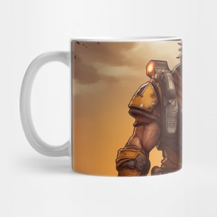 Post Apocalyptic Survivor In Heavy Armor Mug